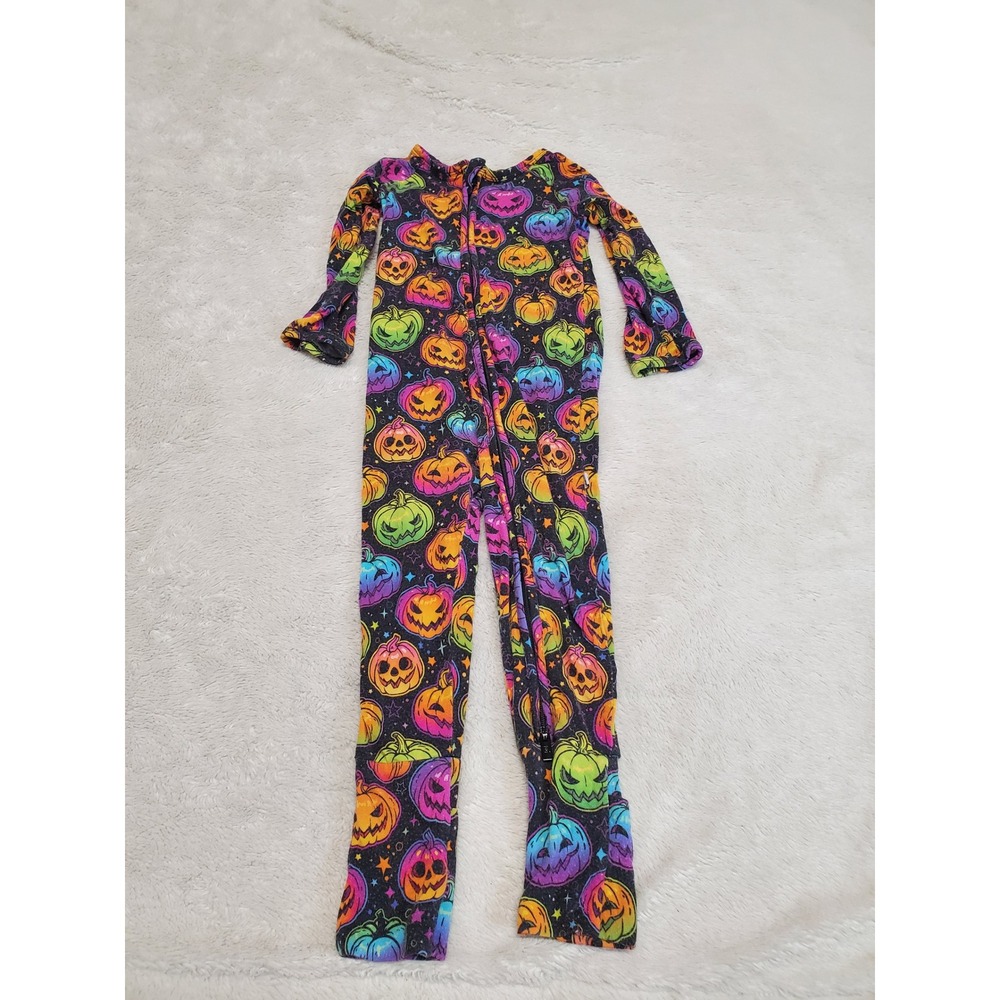 Bums & Roses Black Neon Pumpkin Halloween Bamboo Pajama Boy Girl 18 24 months